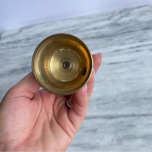 Vintage | Solid Brass Small Vase Made In India Decor Design Gold Metal Shelf - Picture 3 of 7